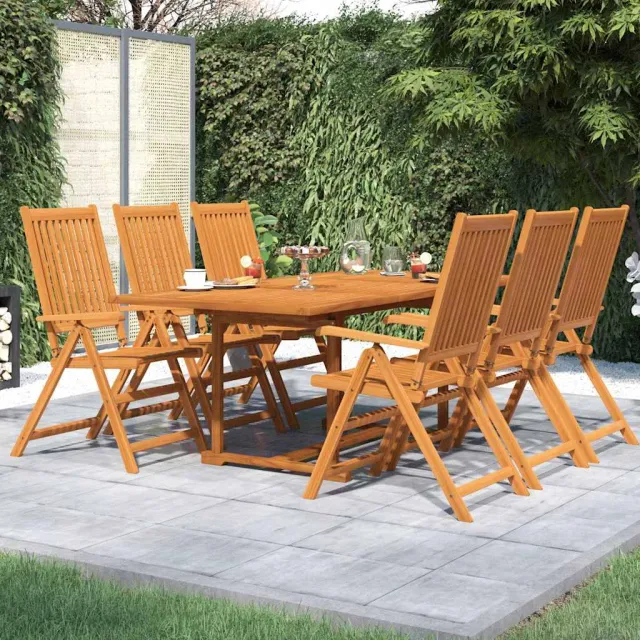 vidaXL 7-delige Tuinset massief acaciahout grijs, foto 2