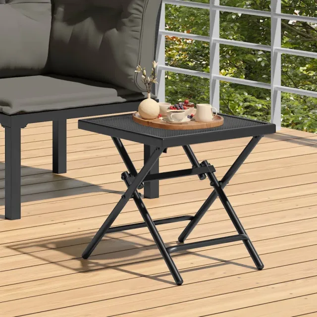 vidaXL Tuintafel 38x38x38 cm staalgaas antracietkleurig Anthraciet