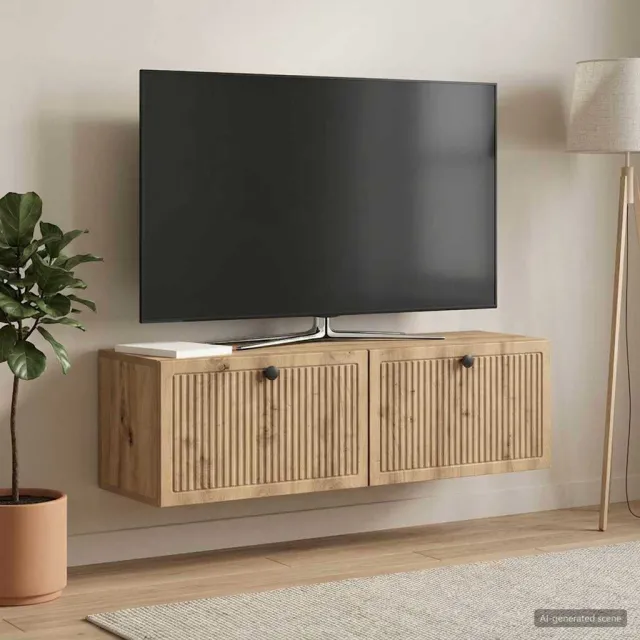 vidaXL Wandbeugel TV-kast 98 x 31 x 30 cm Artisanaal eiken, foto 2
