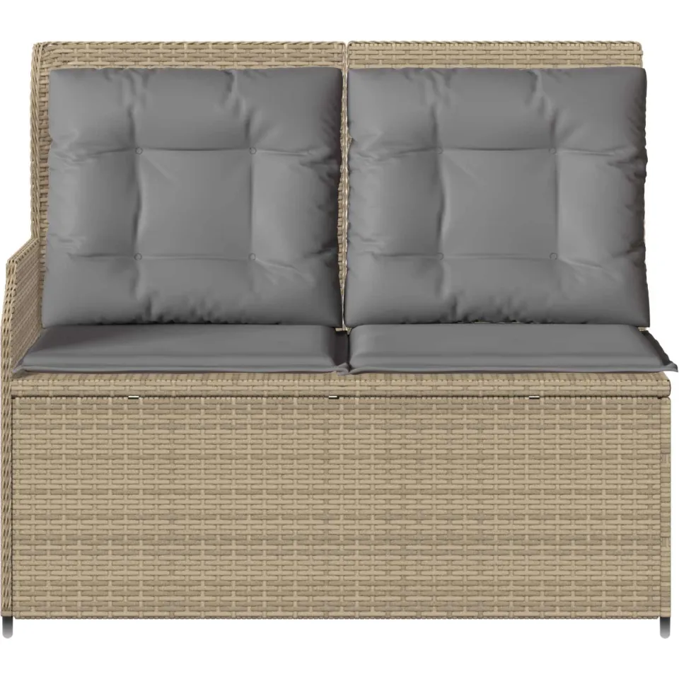 vidaXL Tuinbank Beige poly rattan, foto 4