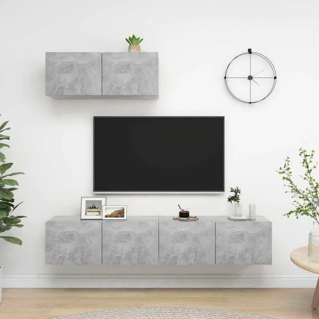 vidaXL Tv-meubelen 3 st bewerkt hout betongrijs grijs, foto 2