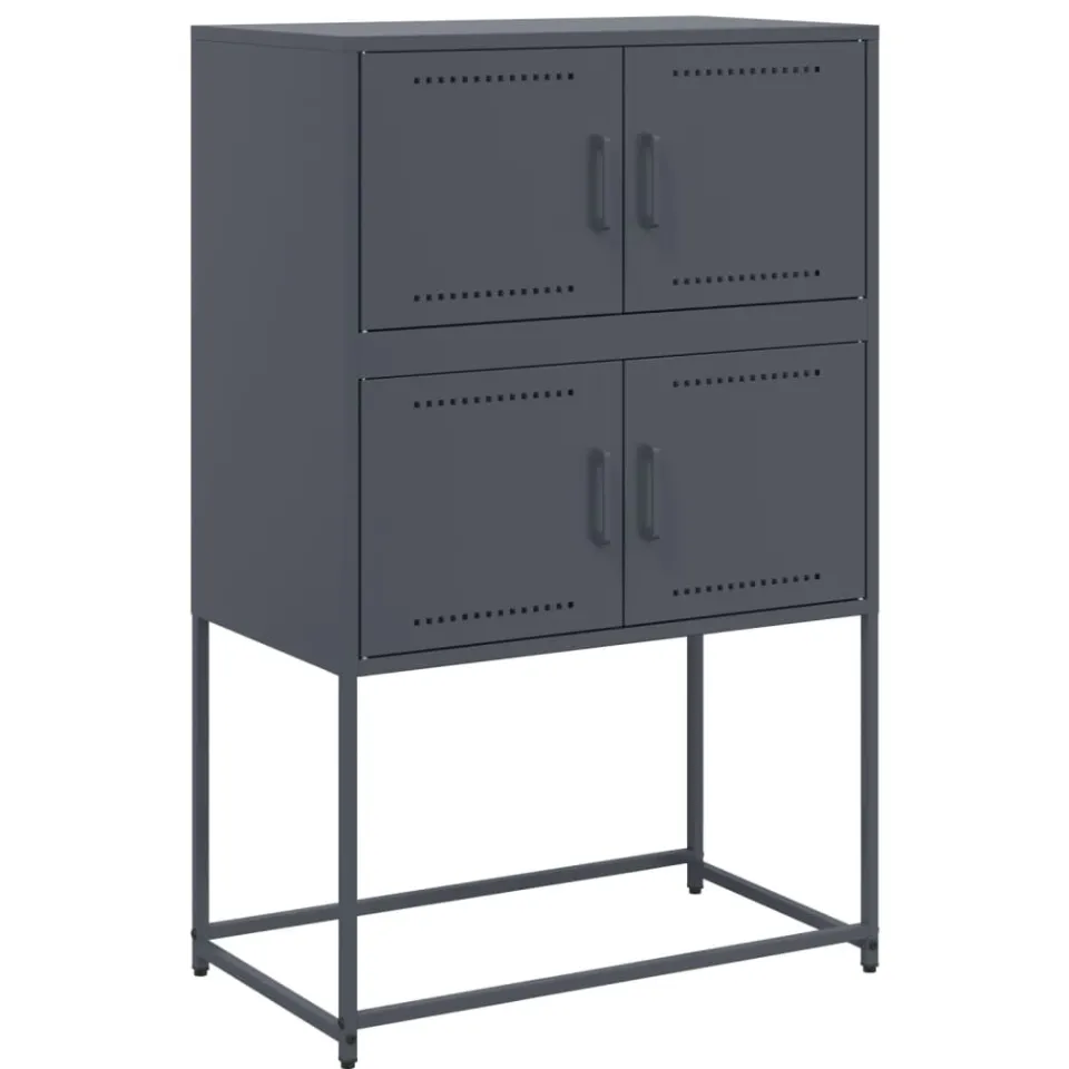 vidaXL Dressoir 68,5x38,5x107 cm staal antracietkleurig Anthraciet