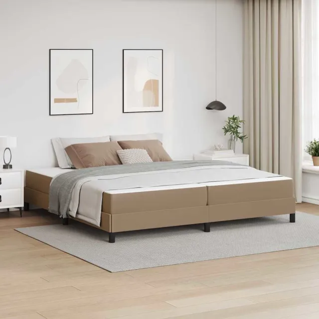 vidaXL Bedframe met matras Cappuccino 200 x 200 cm Stof bruin