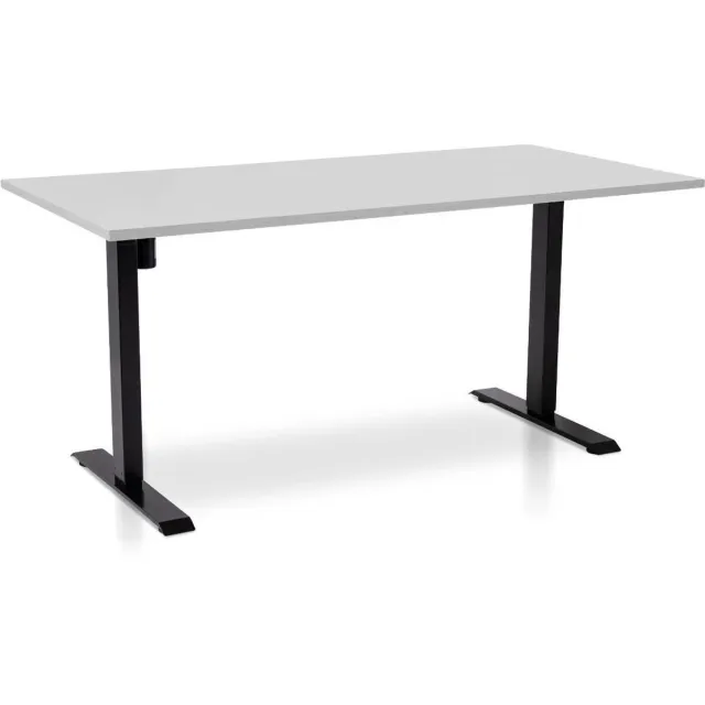 Multi Ratio Zit-sta bureau elektrisch verstelbaar - MRC EASY | 160 x 80 cm | inclusief stekkerdoos en kabelklemmen | frame zwart - blad grijs Zwart frame