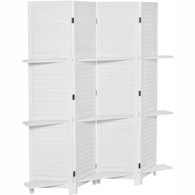 Homcom Privacyscherm-Paulowniahout-160x1,9x170cm-Wit
