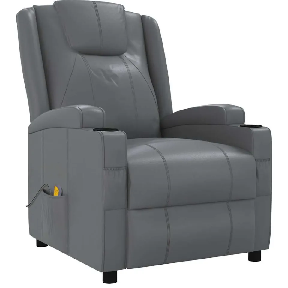 vidaXL Massagestoel kunstleer antracietkleurig, foto 3