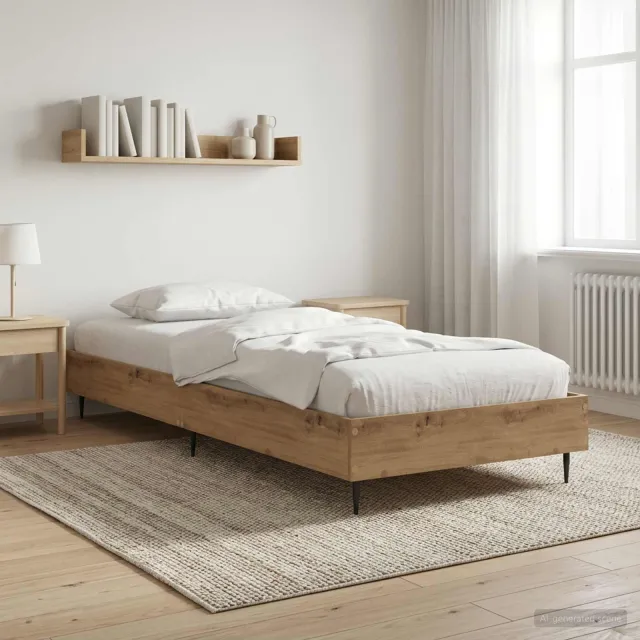 vidaXL Bedframe Artisanaal eiken 80 x 200 cm Bewerkt hout Bruin