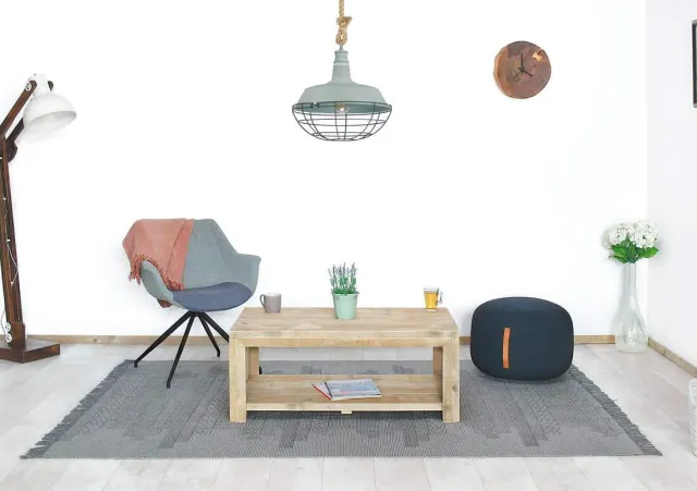 NordXL Steigerhouten salontafel Fresno met lectuurplank
