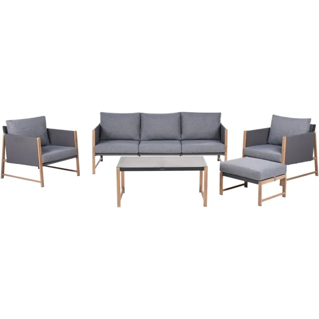 Beliani NOLA - Loungeset 5-zits - Grijs - Aluminium