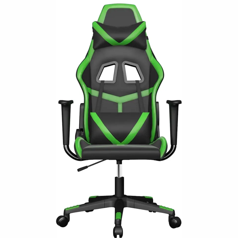 vidaXL Massage gamestoel kunstleer zwart en groen