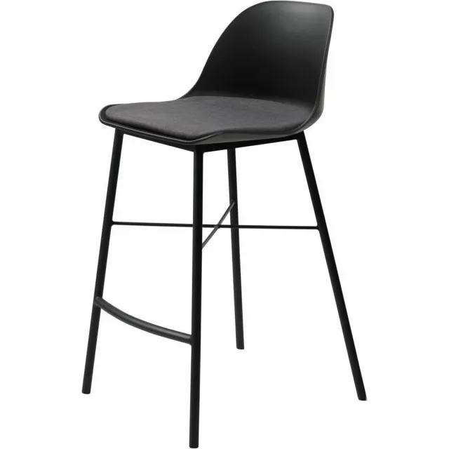 Meubelplaats Barstoel Whistler wit - grijze Rio 190-stof - barstoelen set van 2