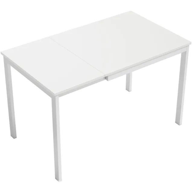 ZYLARO Eettafel - Uitschuifbaar Van 80-120 cm - Voor 4-6 Personen - Ruimtebesparende Keukentafel Met Gemakkelijke Uittrekfunctie - Naturel Wit