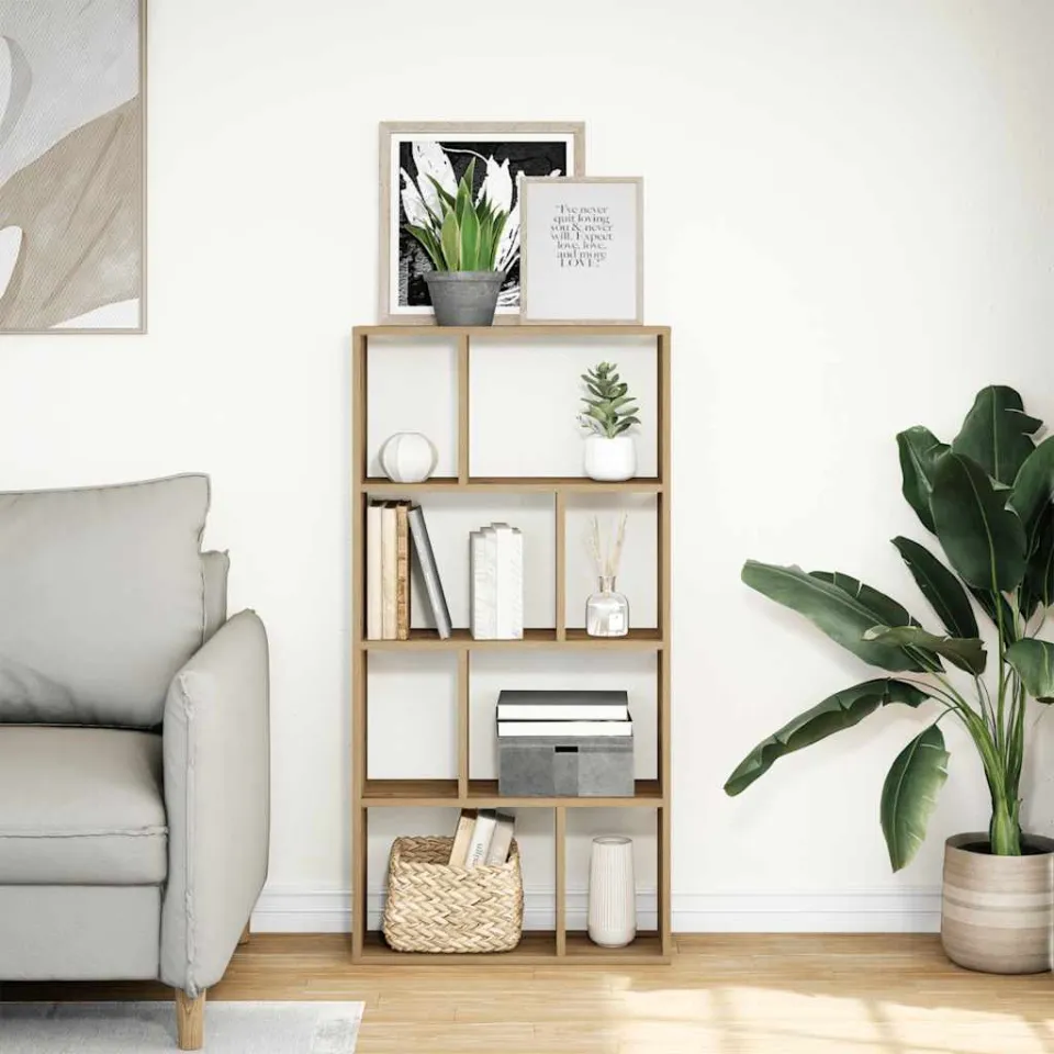 vidaXL Boekenkast 60x20x120,5 cm bewerkt hout artisanaal eikenkleurig, foto 4