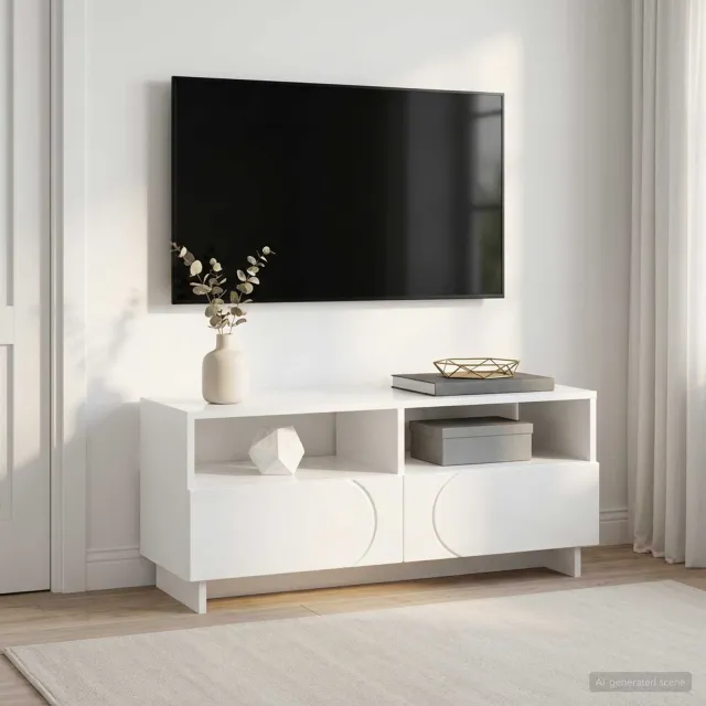vidaXL TV-standaard 90 x 34,5 x 40 cm Hoogglans Wit Bewerkt hout