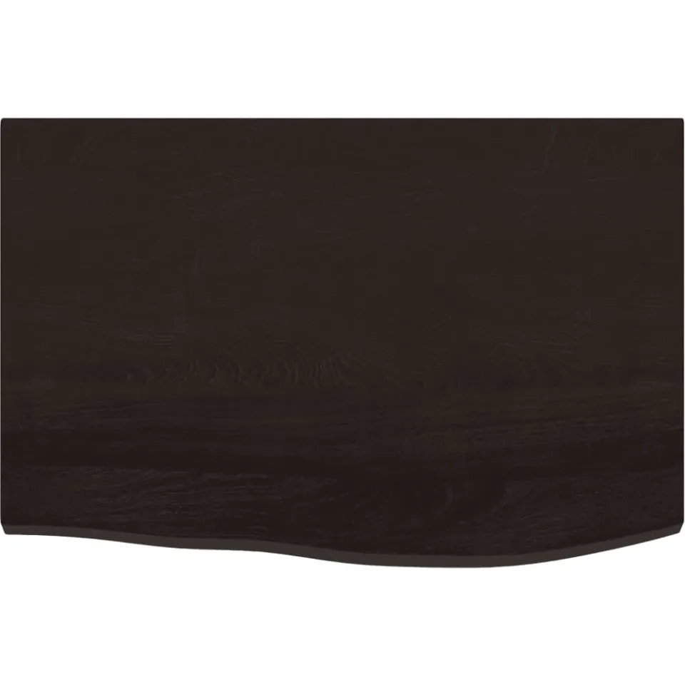 vidaXL Tafelblad 60x40x2 cm behandeld massief eikenhout donkerbruin