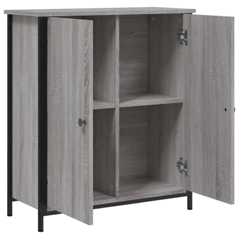 vidaXL Dressoir 70x30x80 cm bewerkt hout grijs sonoma