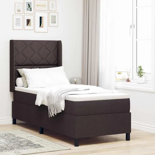 vidaXL Boxspring bed met LED-stripverlichting Blauw 80 x 200 cm Stof
