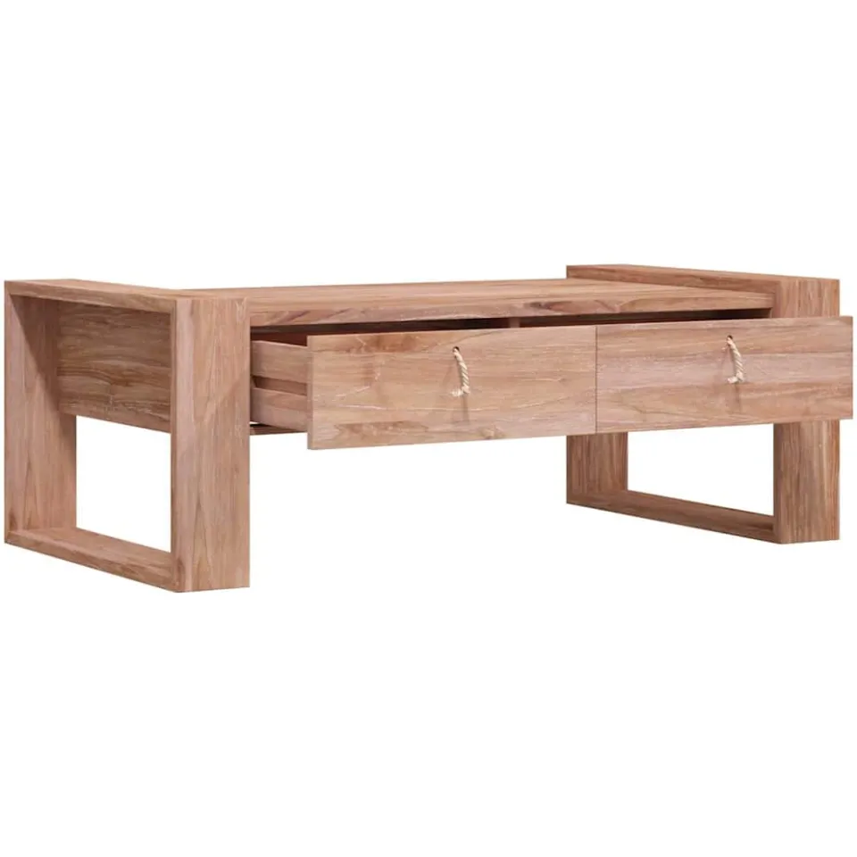vidaXL Salontafel 110x60x40 cm massief teakhout bruin, foto 3