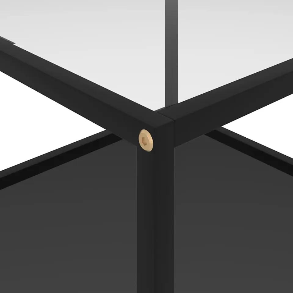 vidaXL Salontafel 60x60x35 cm gehard glas transparant en zwart, foto 4