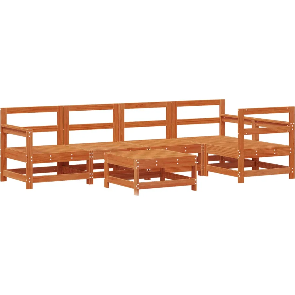 vidaXL Tuin loungeset 6 st Wax Bruin Den Massief grenenhout