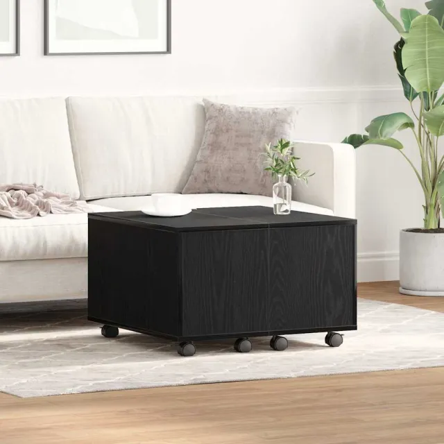 vidaXL Salontafel Zwart Eiken 60 x 60 x 38 cm Bewerkt hout