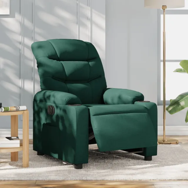 vidaXL Fauteuil verstelbaar elektrisch stof donkergroen groen