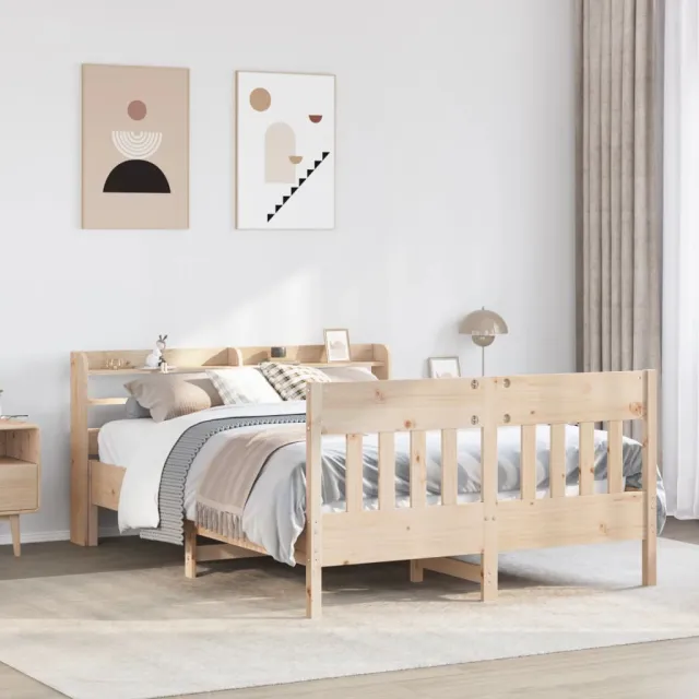 vidaXL Bedframe zonder matras massief grenenhout 150x200 cm bruin