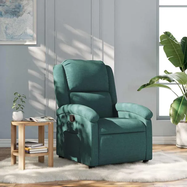 vidaXL Fauteuil verstelbaar stof donkergroen