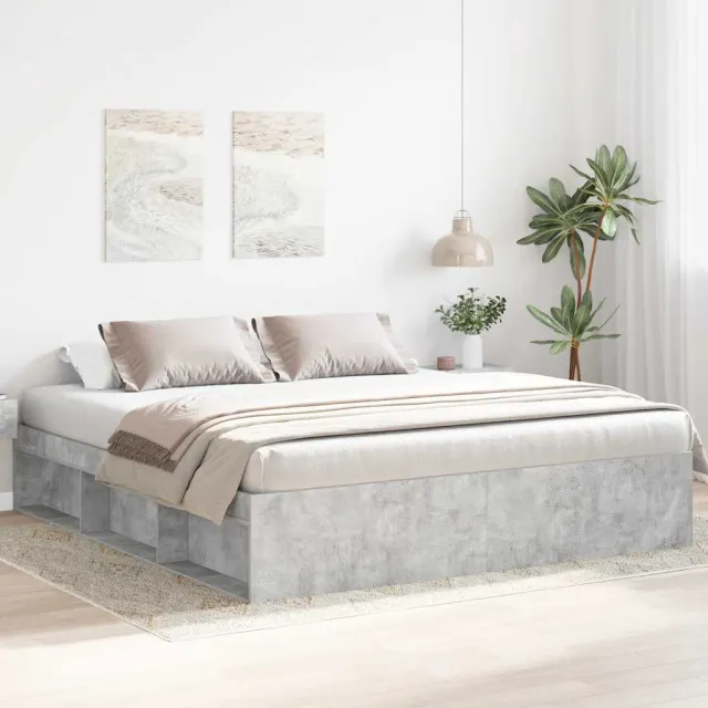 vidaXL Bedframe betongrijs 180x200 cm Super King Size