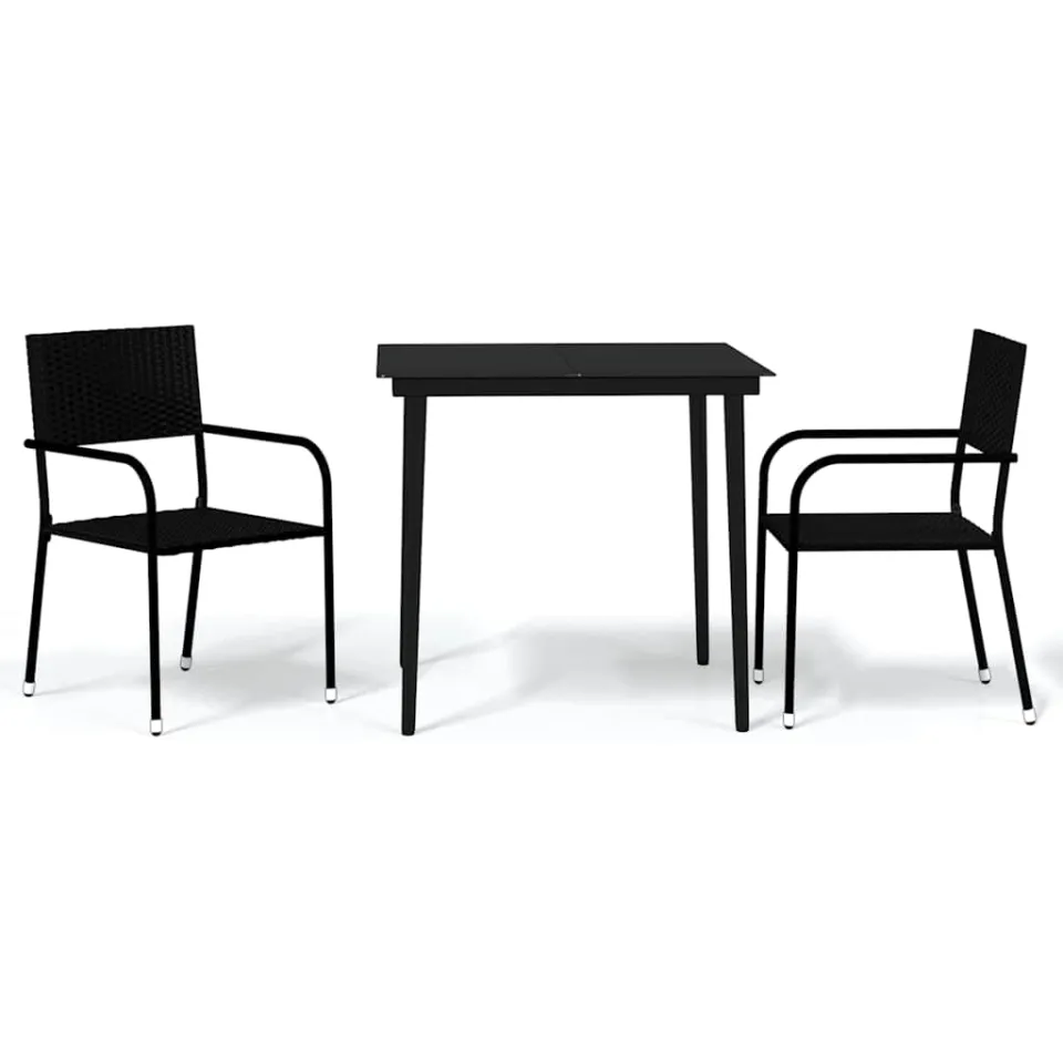 vidaXL 3-delige Tuinset zwart, foto 3