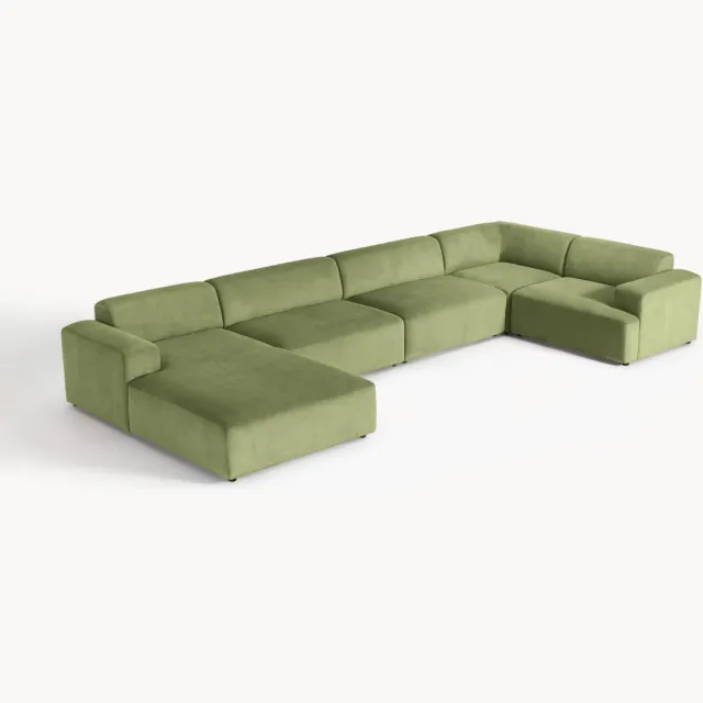 Westwing Collection XL corduroy bank Melva Groen