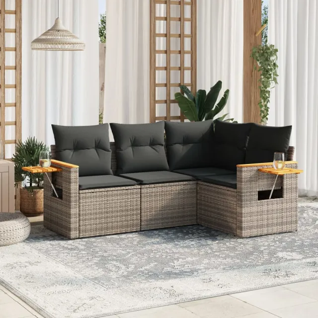 vidaXL Patio Sofa Set 4-zits Grey, foto 2