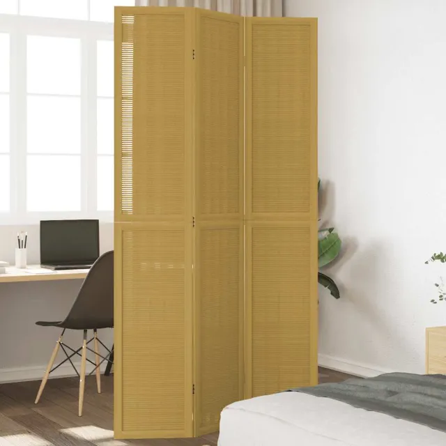 vidaXL Kamerscherm met 3 panelen massief paulowniahout bruin, foto 2