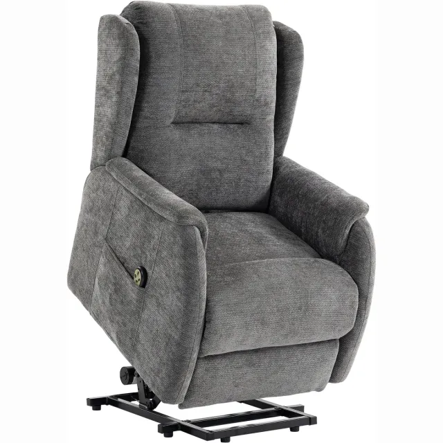 Homona Elektrische sta-opfauteuil - Met dubbele motor, voetensteun en afstandsbediening - 76 x 89 x 103 cm - Donkergrijs