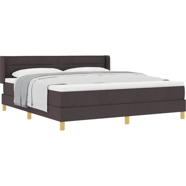 vidaXL Boxspringbed met matras Donkerbruin 200 x 180 cm Stof