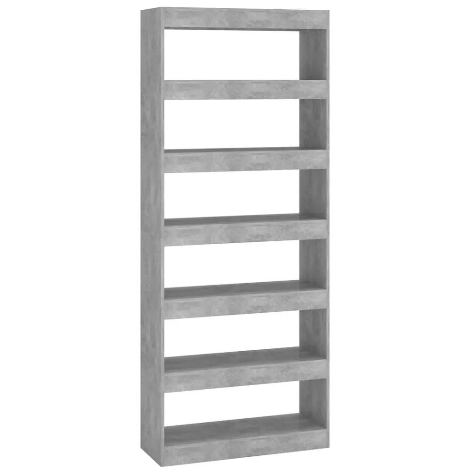 vidaXL Boekenkast/kamerscherm 80x30x198 cm bewerkt hout betongrijs