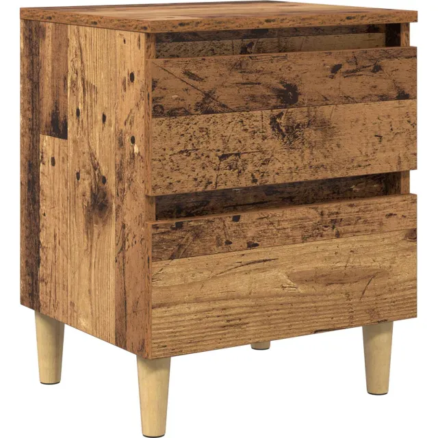 vidaXL Bedkast Oud Hout 40 x 35 x 50 cm Bewerkt hout Bruin
