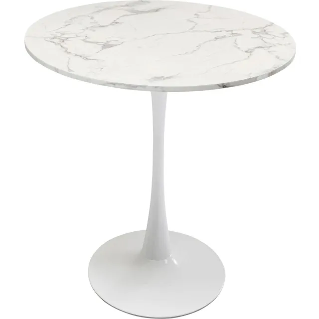 Kare Design Eettafel Schickeria Marble White Ø80cm Wit