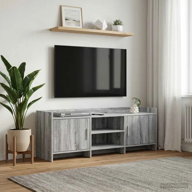 vidaXL TV-kast 130 x 33 x 47 cm Grijs Sonoma Bewerkt hout, foto 2