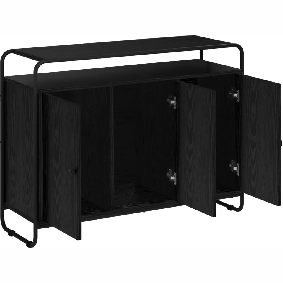 vidaXL Dressoir Zwart eiken 102 x 35 x 75 cm Bewerkt hout, foto 2