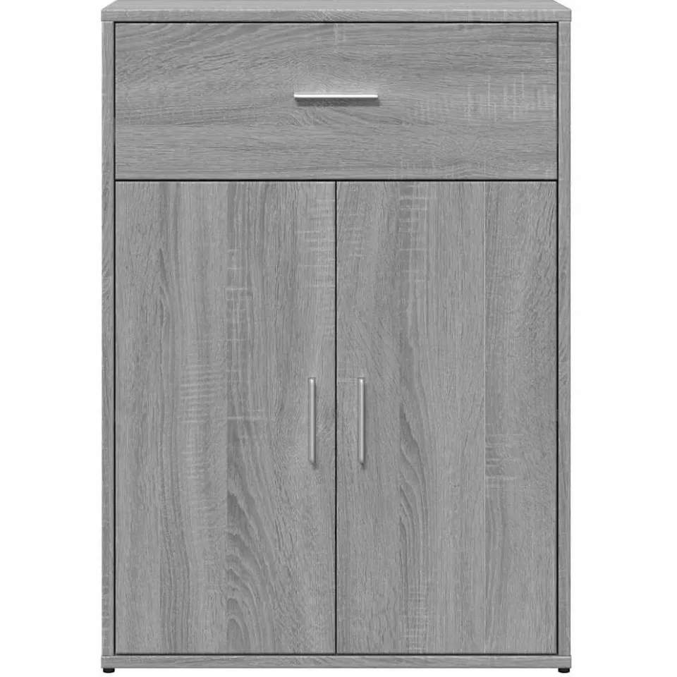vidaXL Dressoir 60x30x84 cm bewerkt hout grijs sonoma eikenkleurig, foto 4