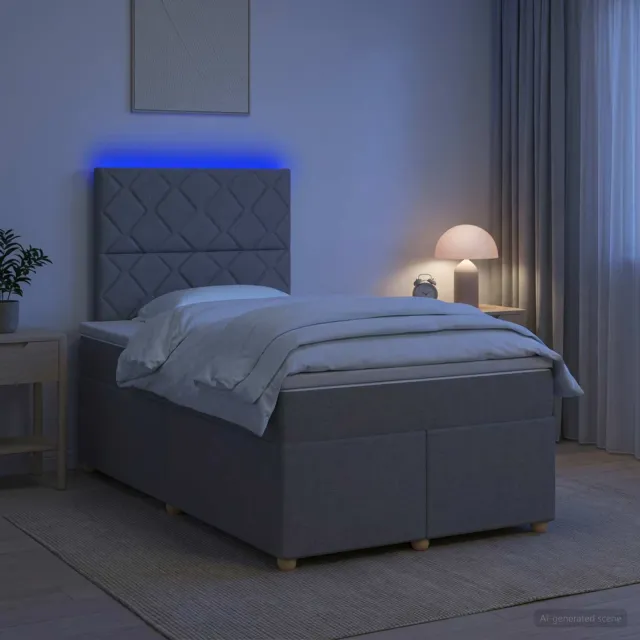 vidaXL Boxspringbed met matras Lichtgrijs 120 x 200 cm Stof