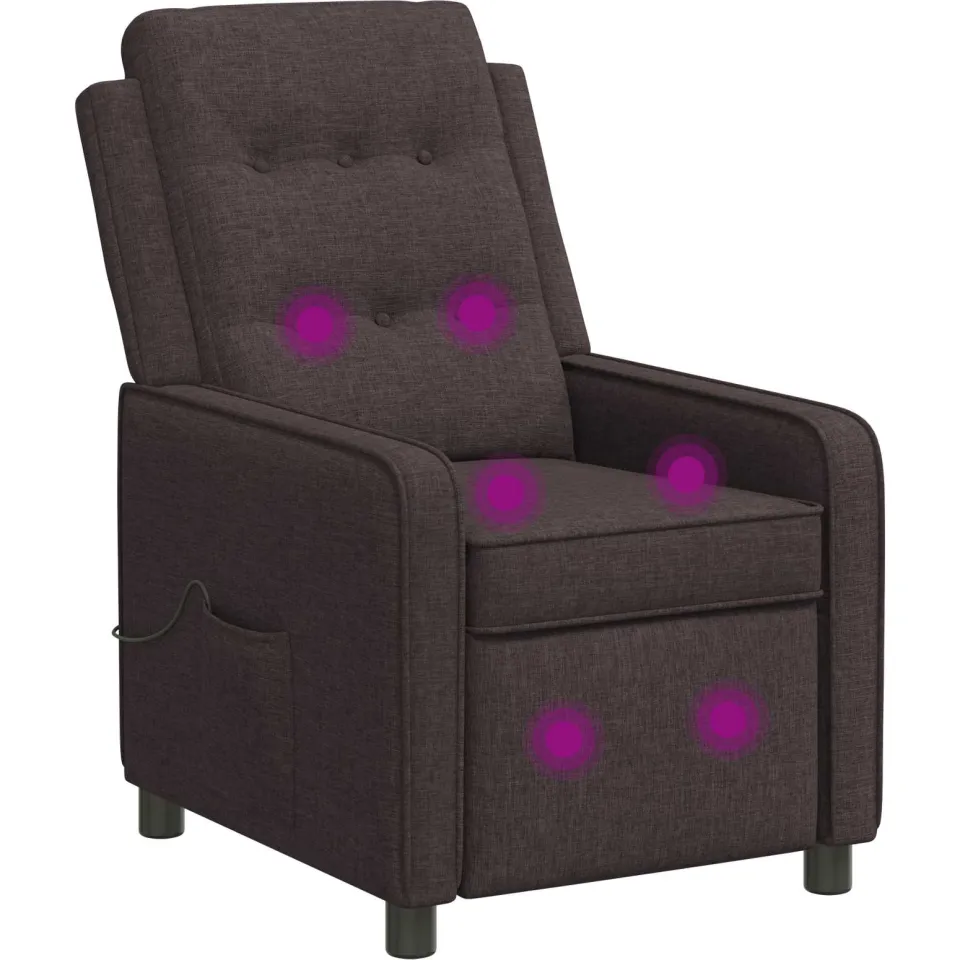 vidaXL Massage-relaxstoel Donkerbruin 65 x 93 x 102 cm Stof