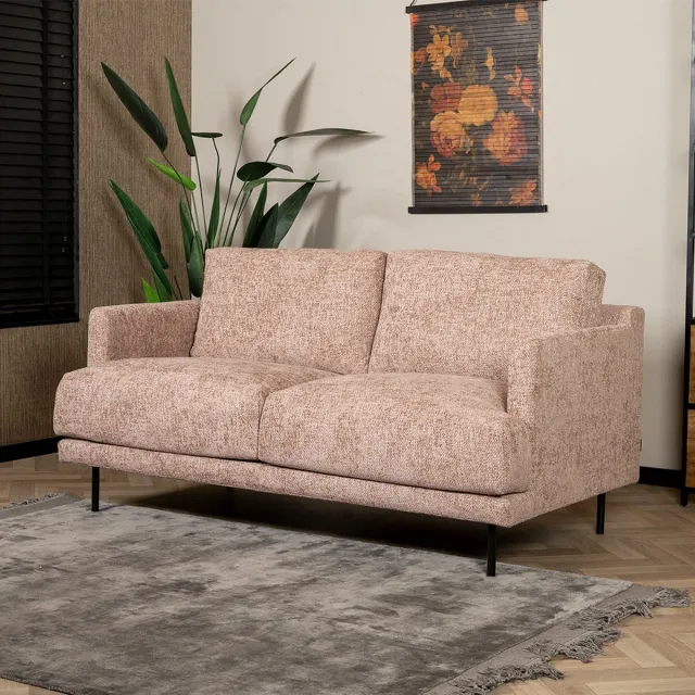 Bronx71 2,5-zits bank Denver roze stof chenille