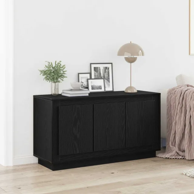 vidaXL Dressoir Zwart Eiken 102 x 35 x 55 cm Bewerkt hout