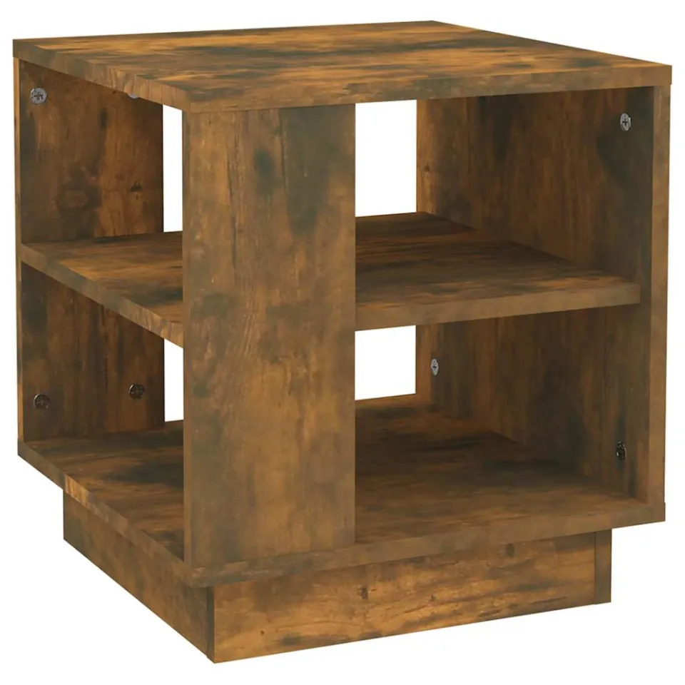 vidaXL Salontafel 40x40x43 cm bewerkt hout gerookt eikenkleurig, foto 3
