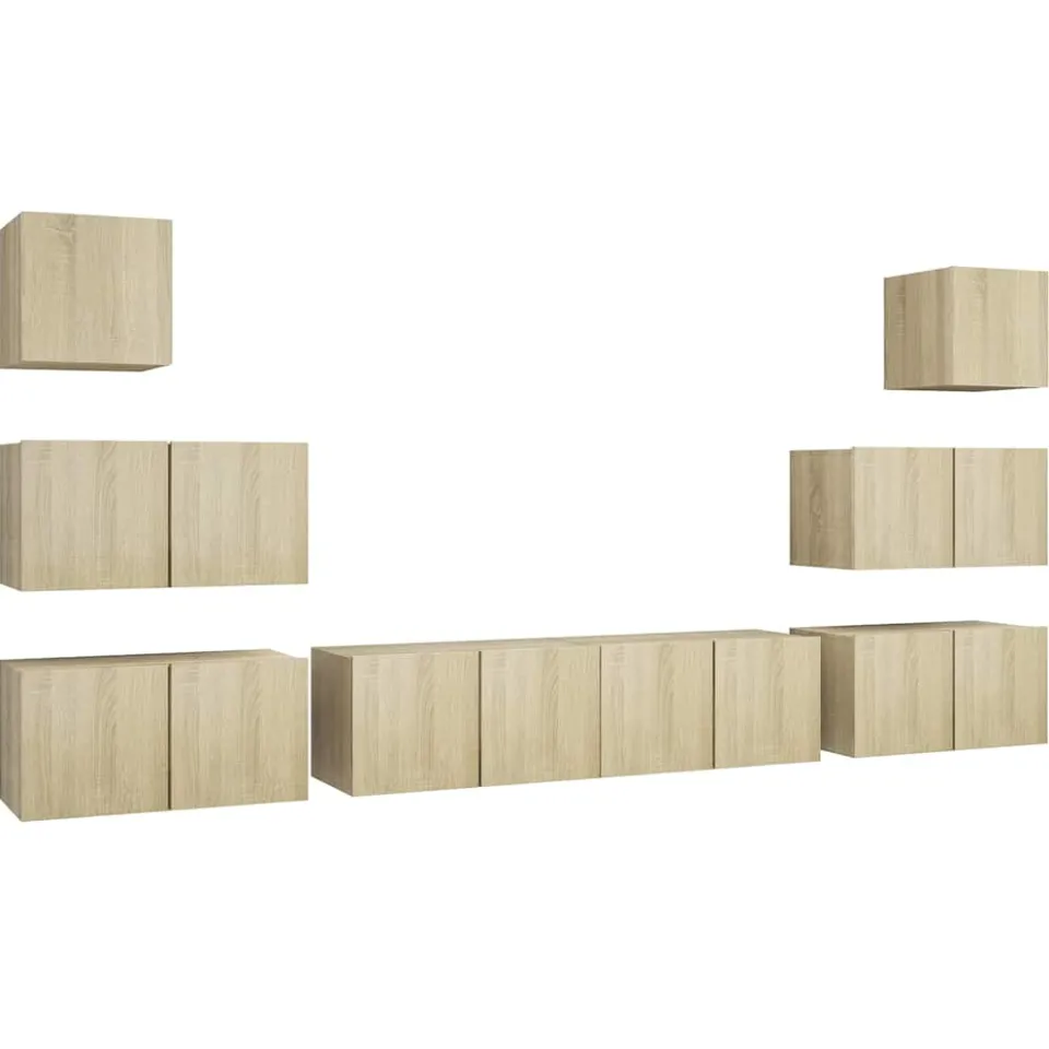 vidaXL 8-delige Tv-meubelset bewerkt hout sonoma eikenkleurig, foto 3