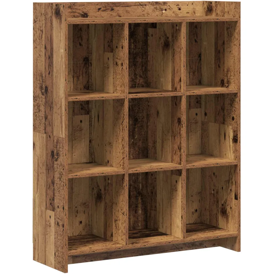 vidaXL Boekenkast Oud hout 87,5 x 30 x 111 cm Bewerkt hout bruin, foto 3