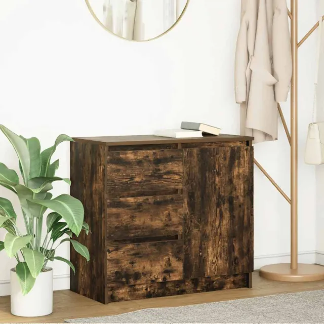 vidaXL Dressoir met lade 71x35x65 cm spaanplaat gerookt eikenkleurig