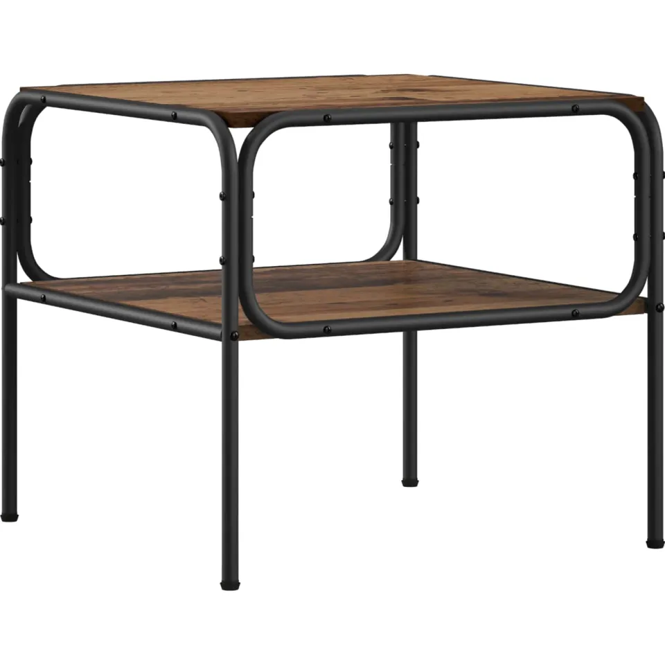 vidaXL Bijzettafel Oud hout 100 x 50 x 46 cm Bewerkt hout bruin, foto 3